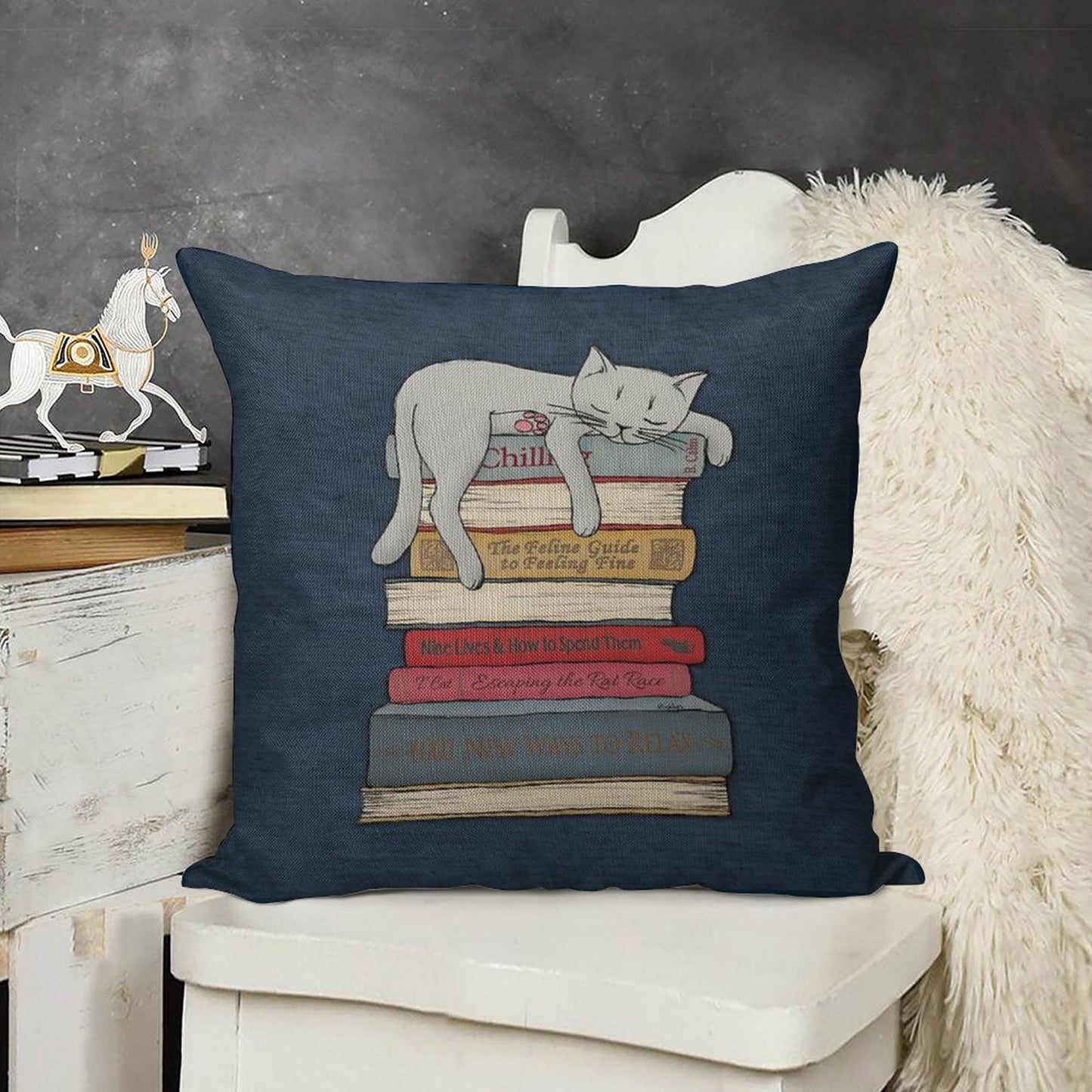 How to Chill Like A Cat Linen Throw Pillow Cover