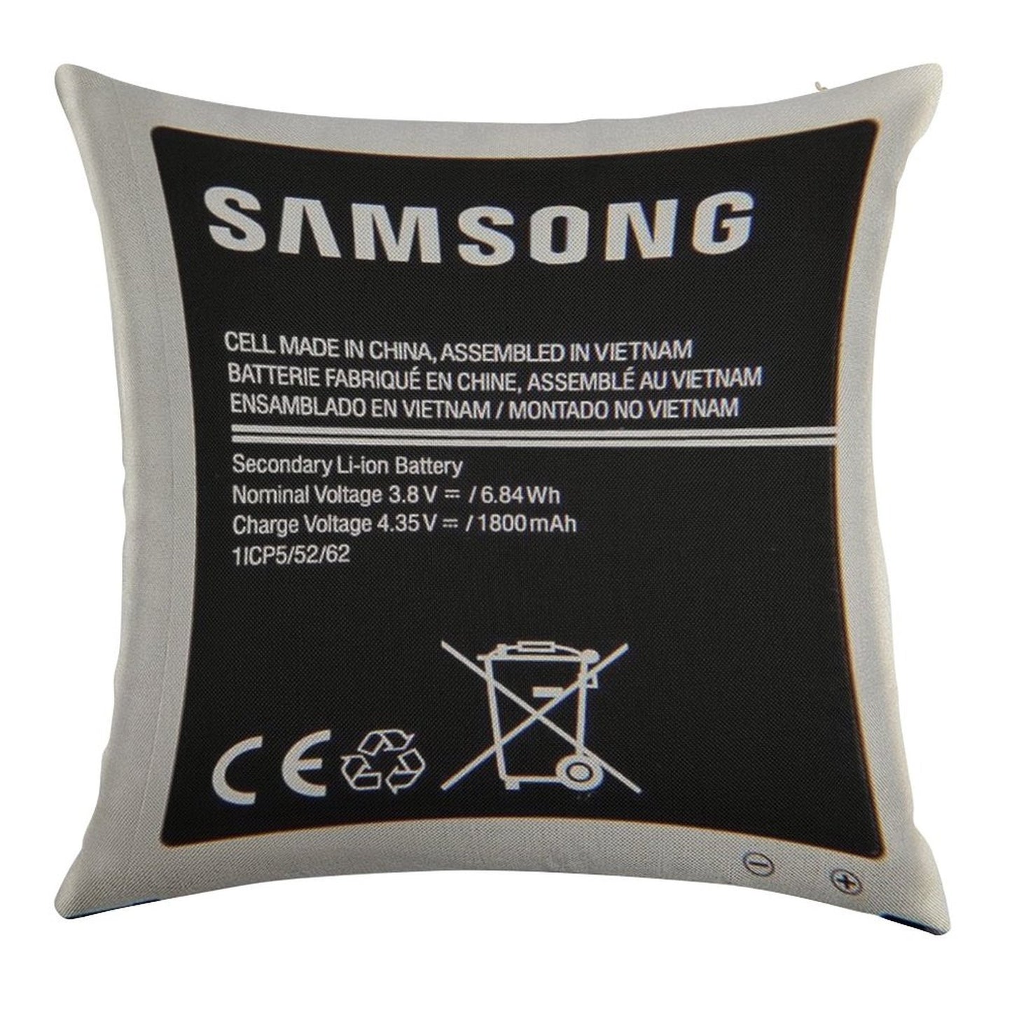 Swollen Battery Premium Linen Throw Pillow Cover