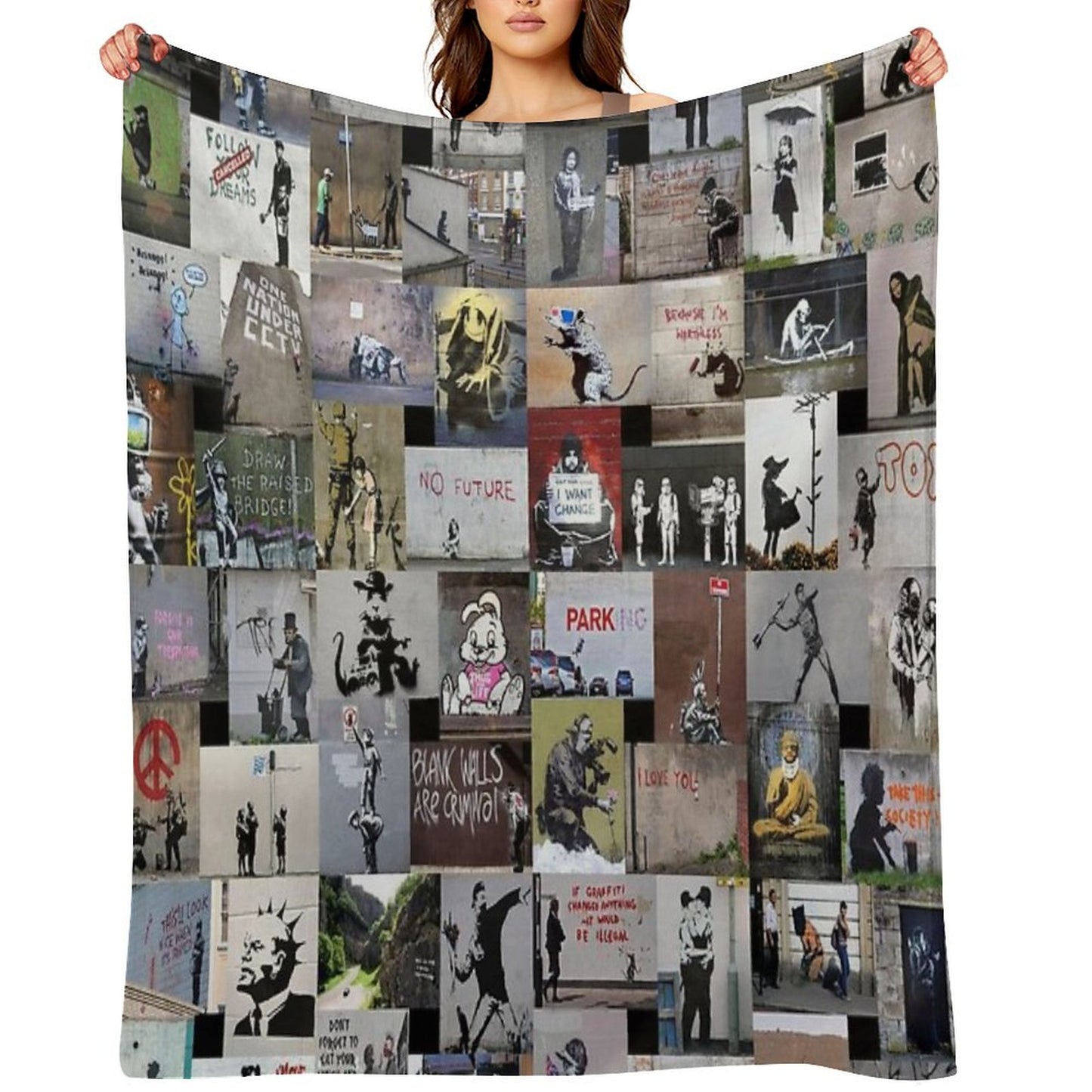 Banksy Throw Blanket
