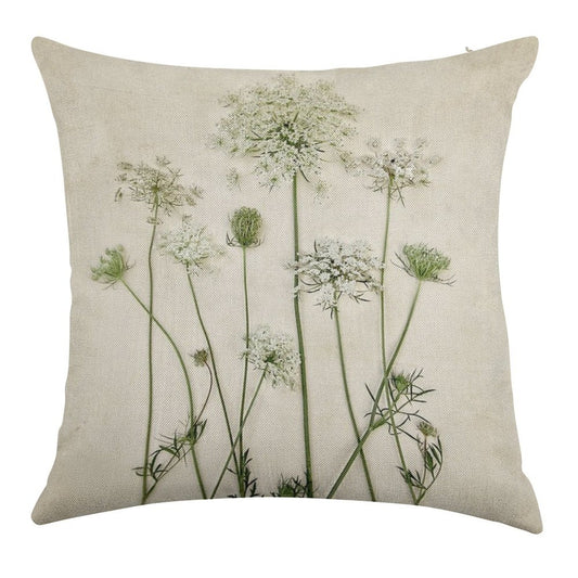 Queen Anne's Lace Linen Throw Pillow Cover