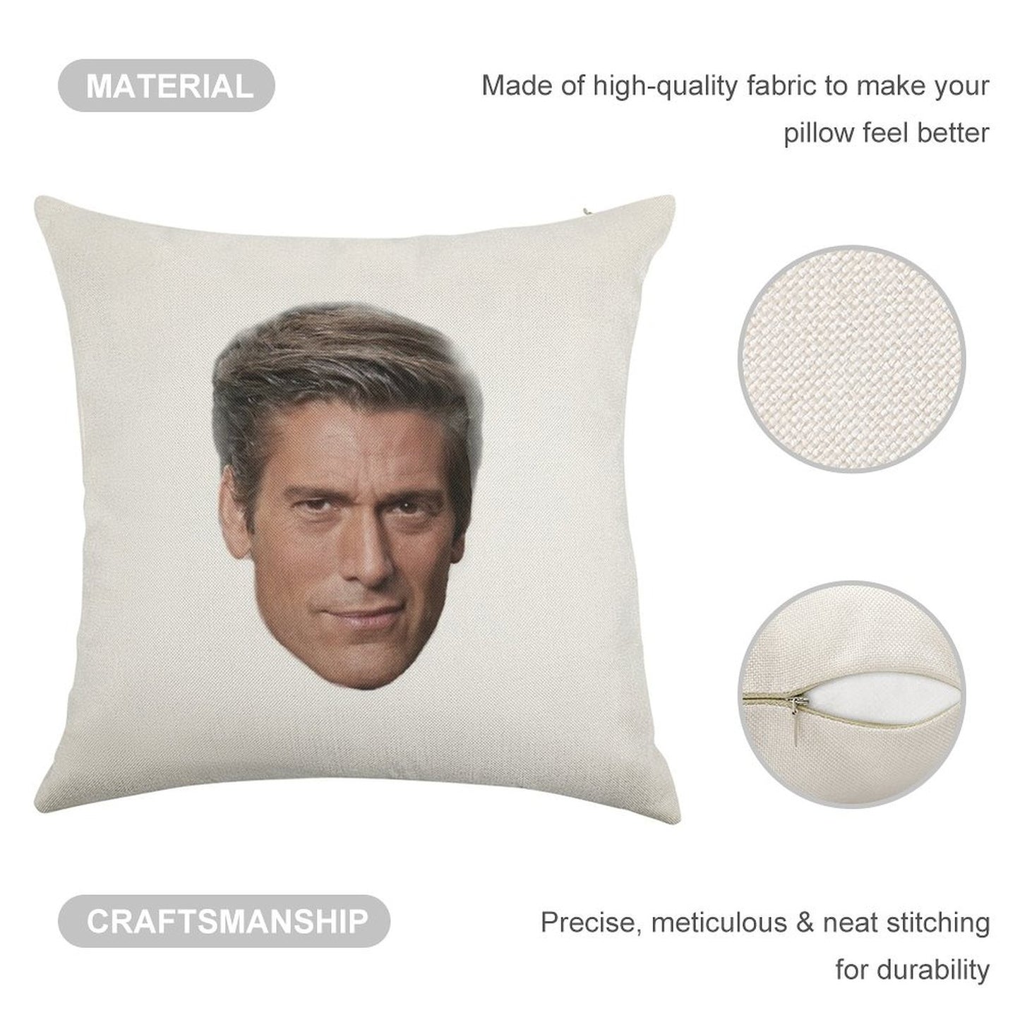 David Muirhead Linen Throw Pillow Cover