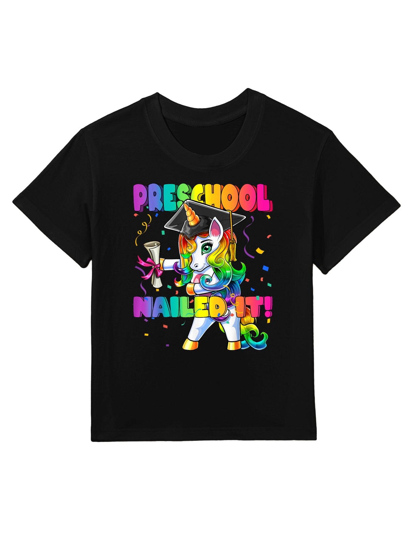 Flossing Unicorn Preschool Graduation Cap Diploma Gift Girls Kids T-Shirt