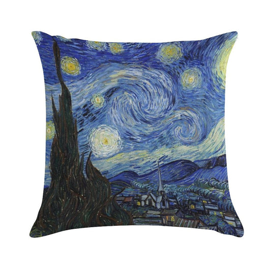 Starry Night - Vincent Van Gogh Soft Luxury Feel Throw Pillow