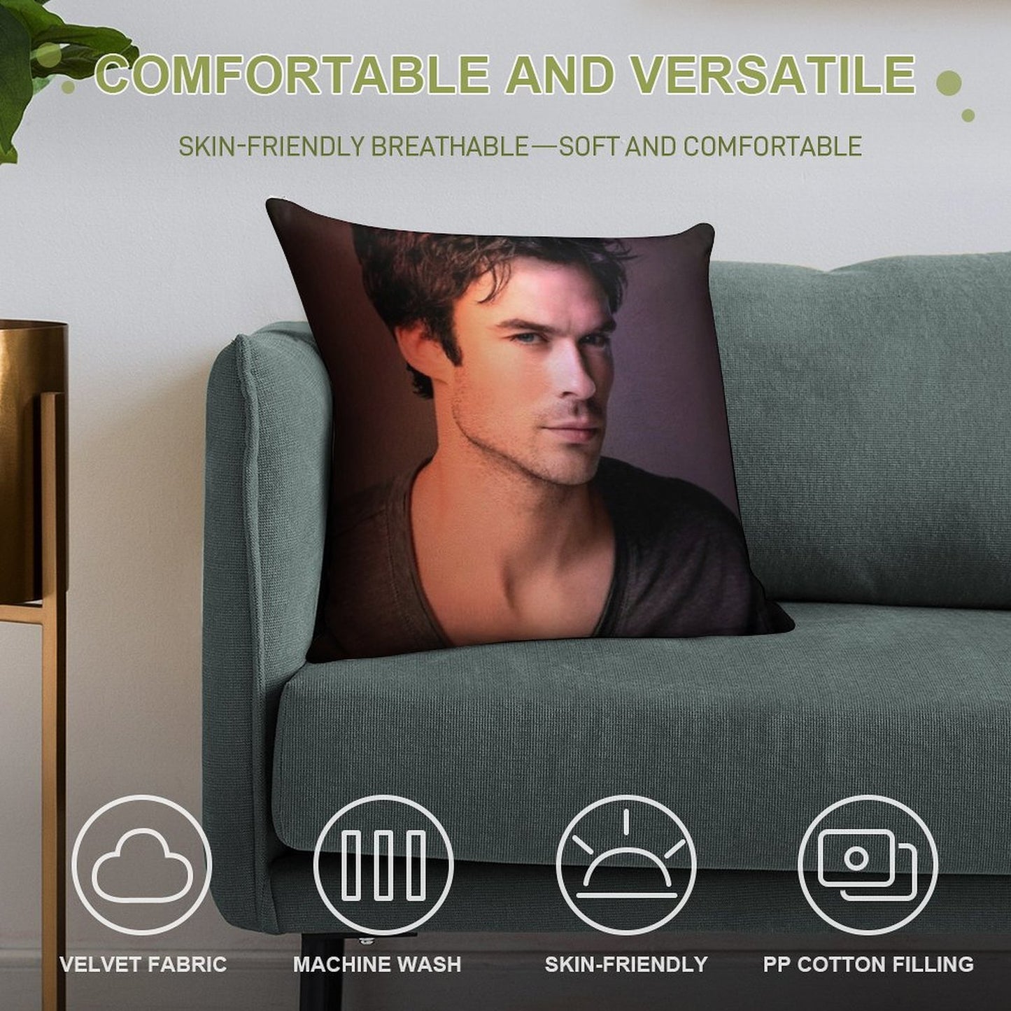 Ian Somerhalder Soft Warmth Comfort Throw Pillow