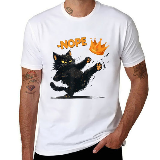 No Kings in America Black Cat  Slim-fit Cut T-Shirt