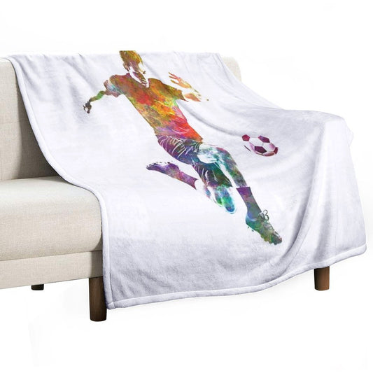 Man Soccer Football Player 09 Throw Blanket