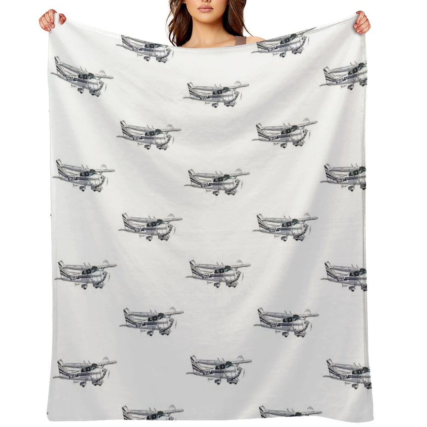 Cessna 172 N72ST Throw Blanket