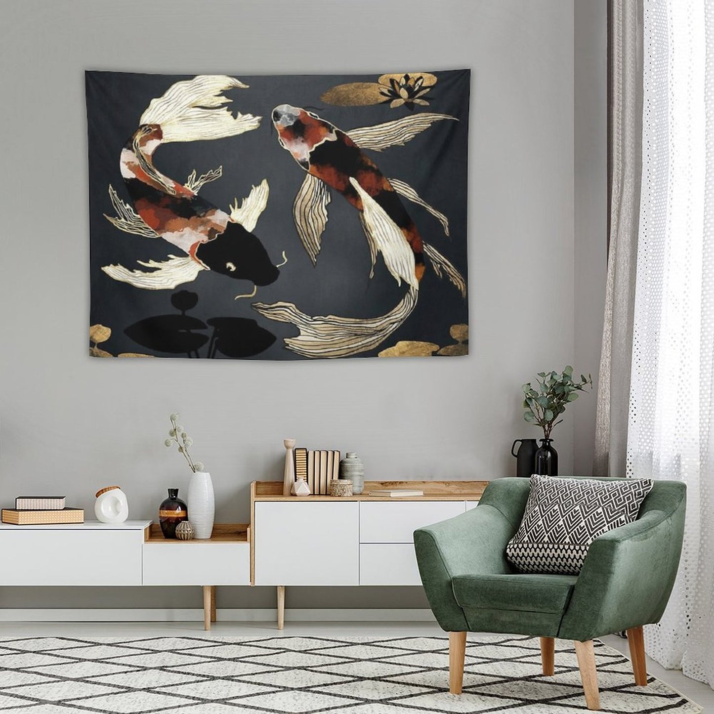 Metallic Koi IV Tapestry