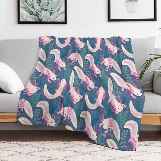 Axolotls Throw Blanket