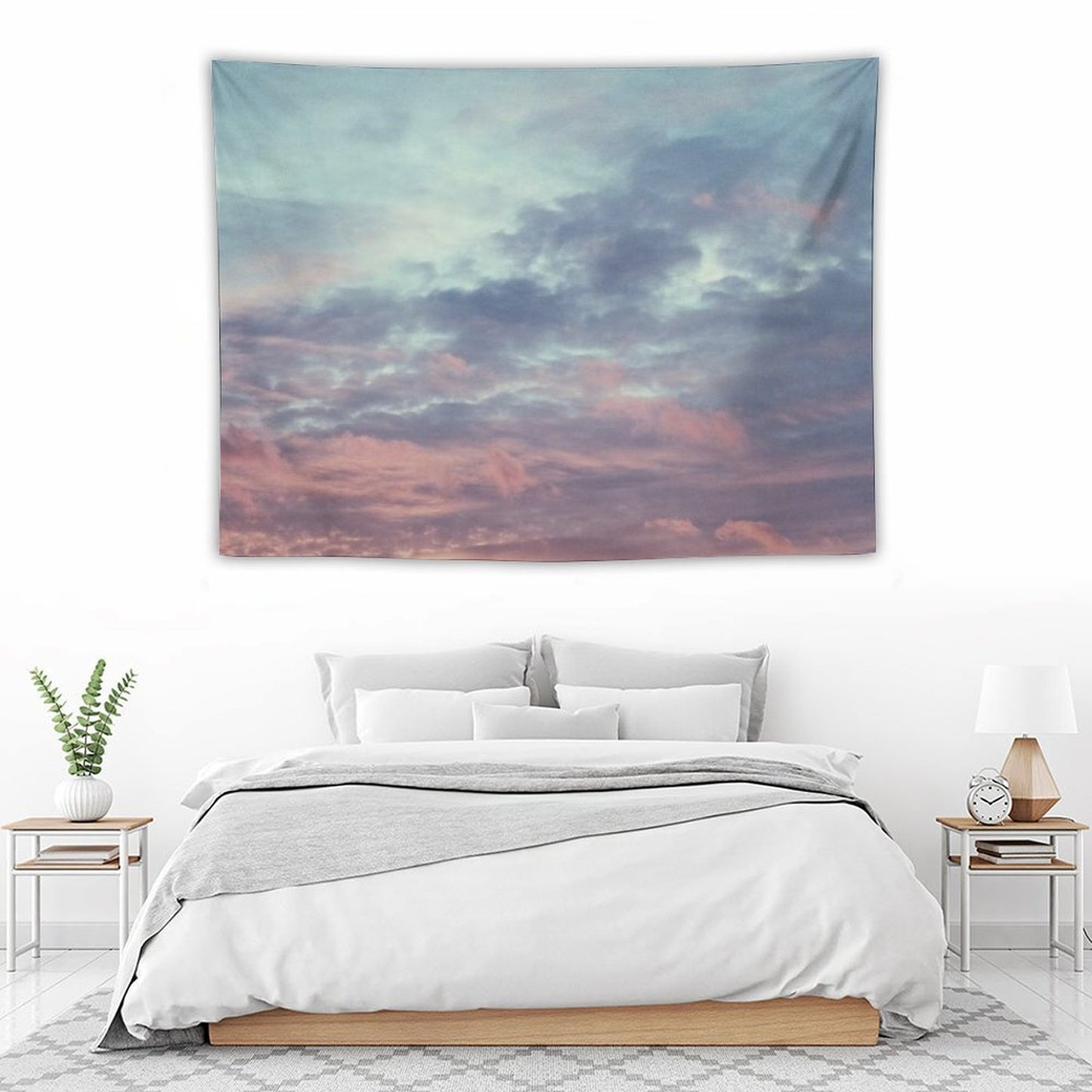 Pink Purple And Blue Summer Sunset Tapestry