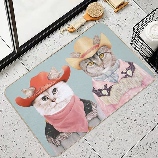 Cowboy Cats Bath Mat