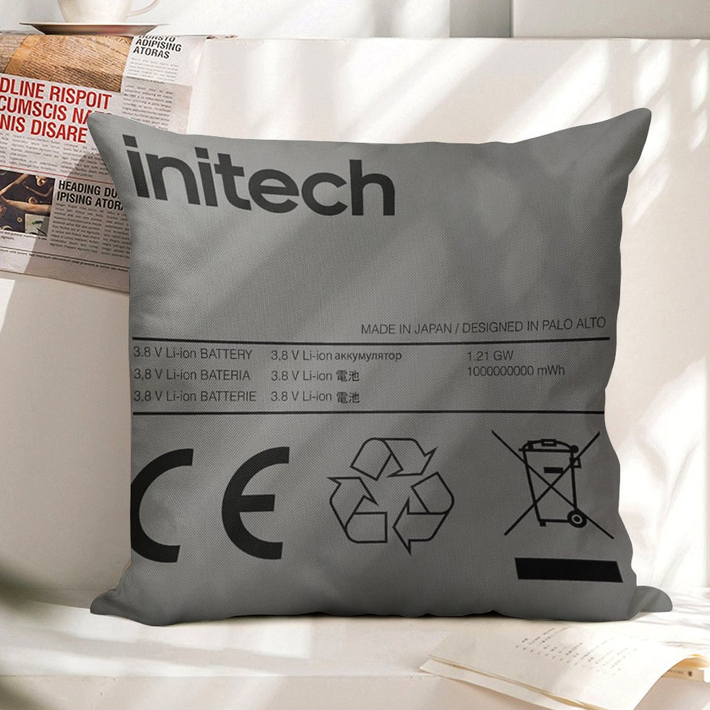 Swollen Battery Linen Throw Pillow Cover