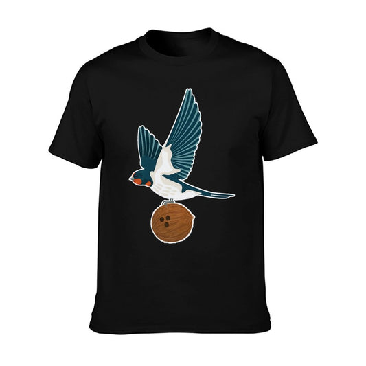 European Swallow Carrying A Coconut Holy Grail Premium T-Shirt