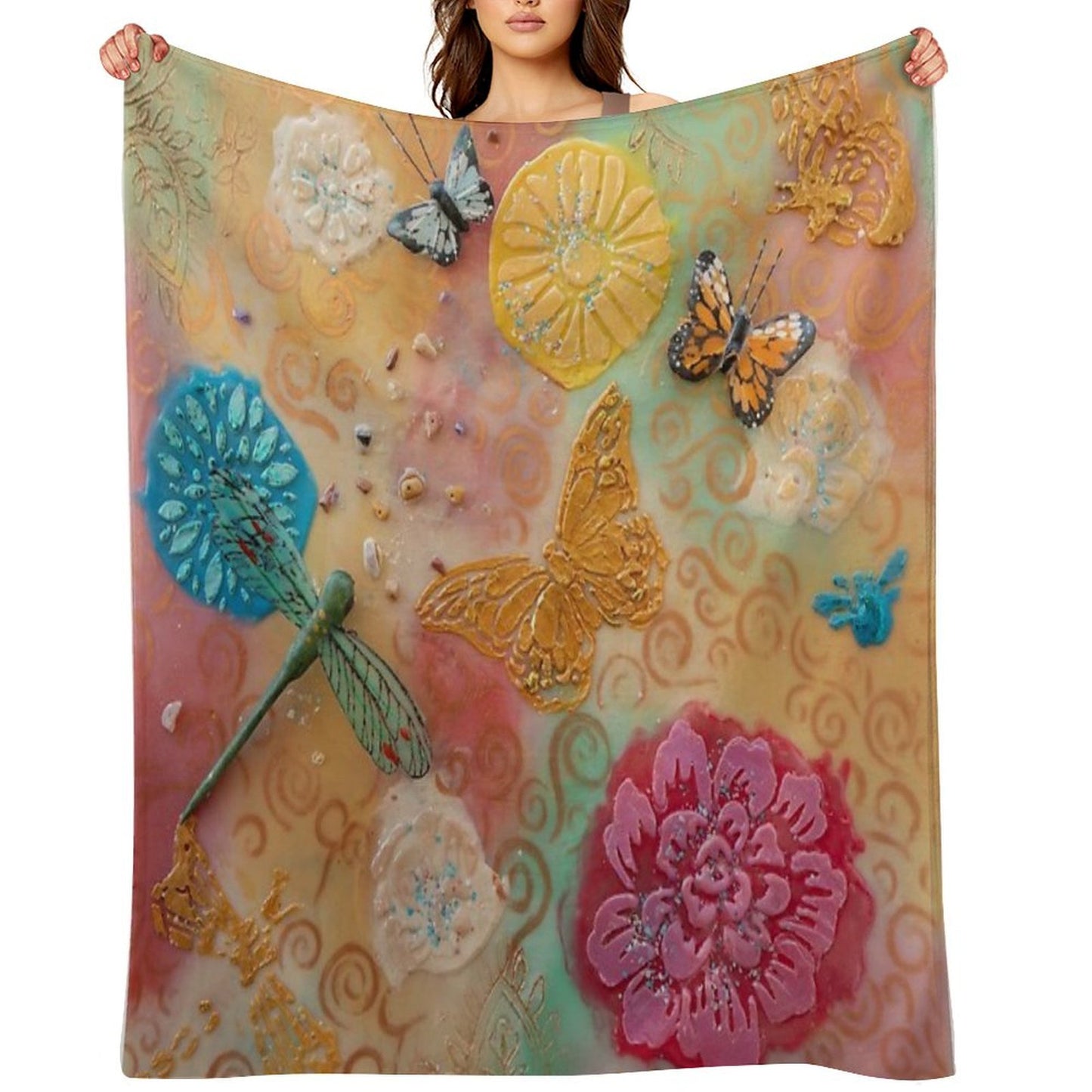 Magical Garden of Metamorphosis Throw Blanket