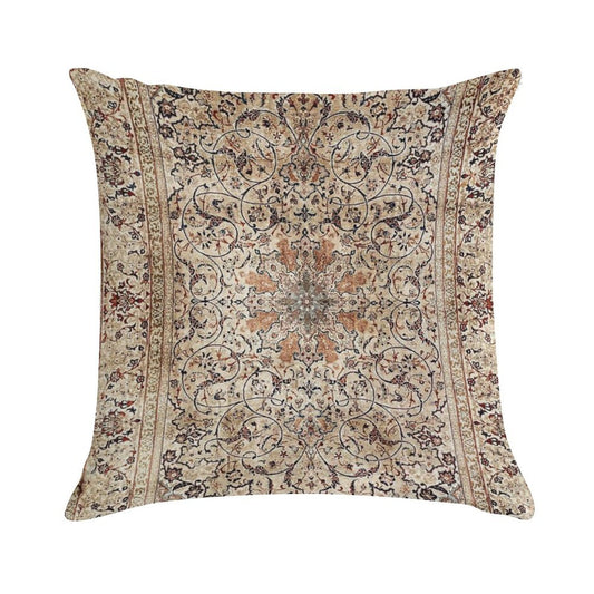Silk Esfahan Persian Carpet Print Soft Style Accent Throw Pillow