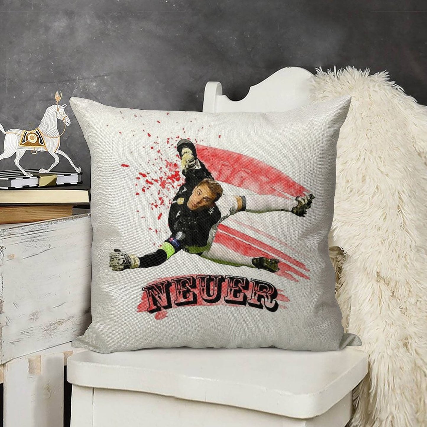 Manuel Neuer Linen Throw Pillow Cover