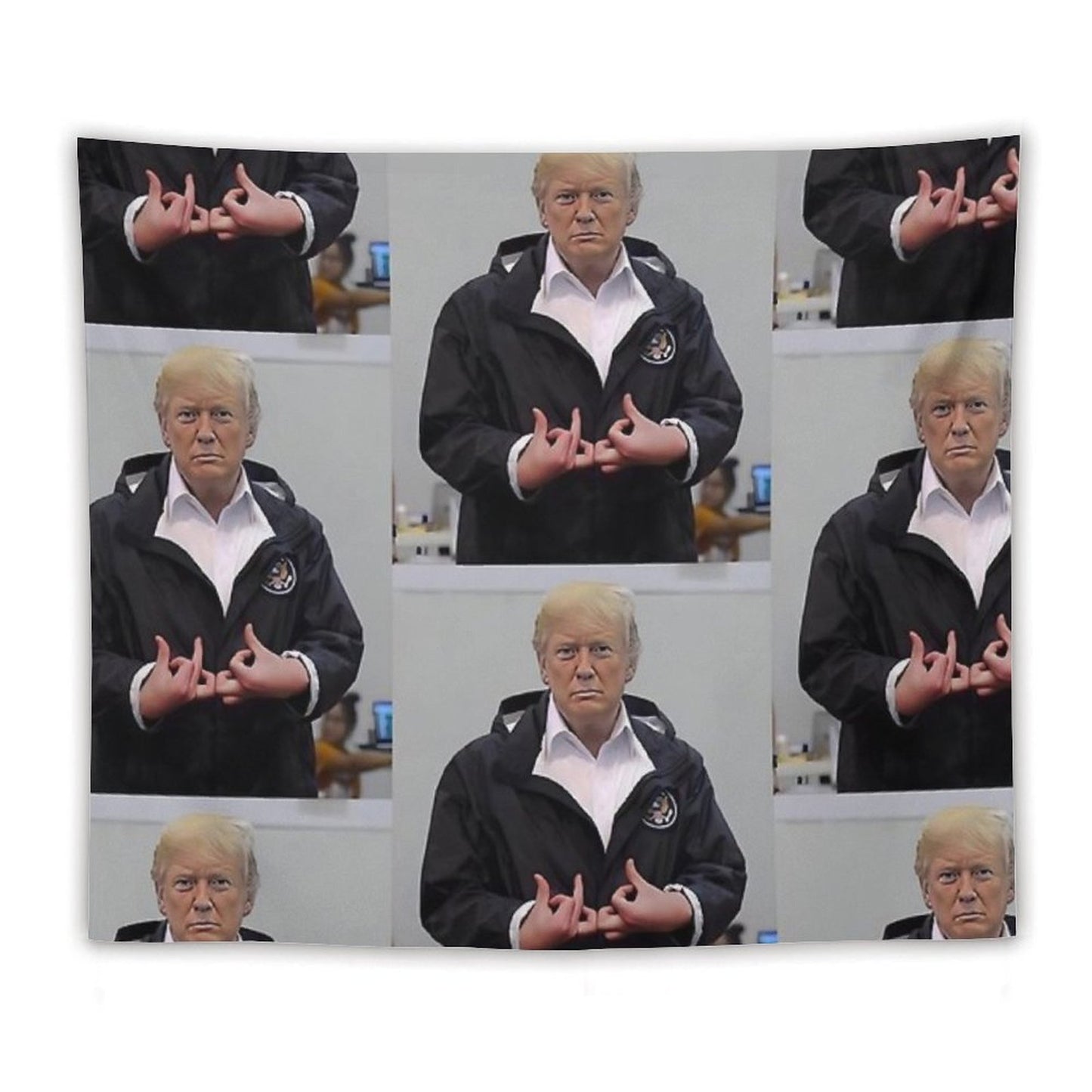 Donald Trump Suwoo Gang Sign Tapestry