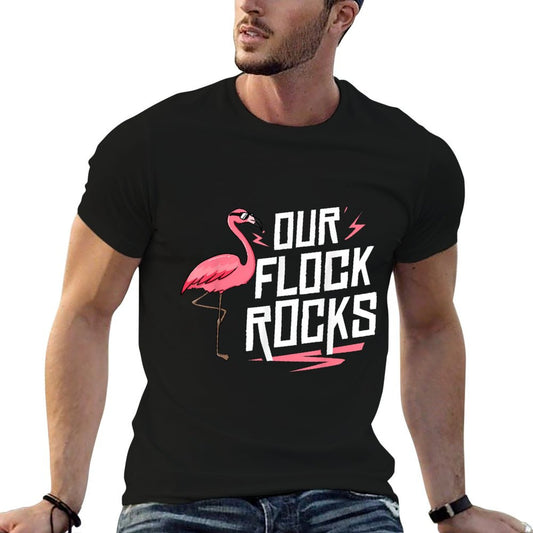 Our Flock Rocks Gift For Pink Flamingo Women Men T-Shirt