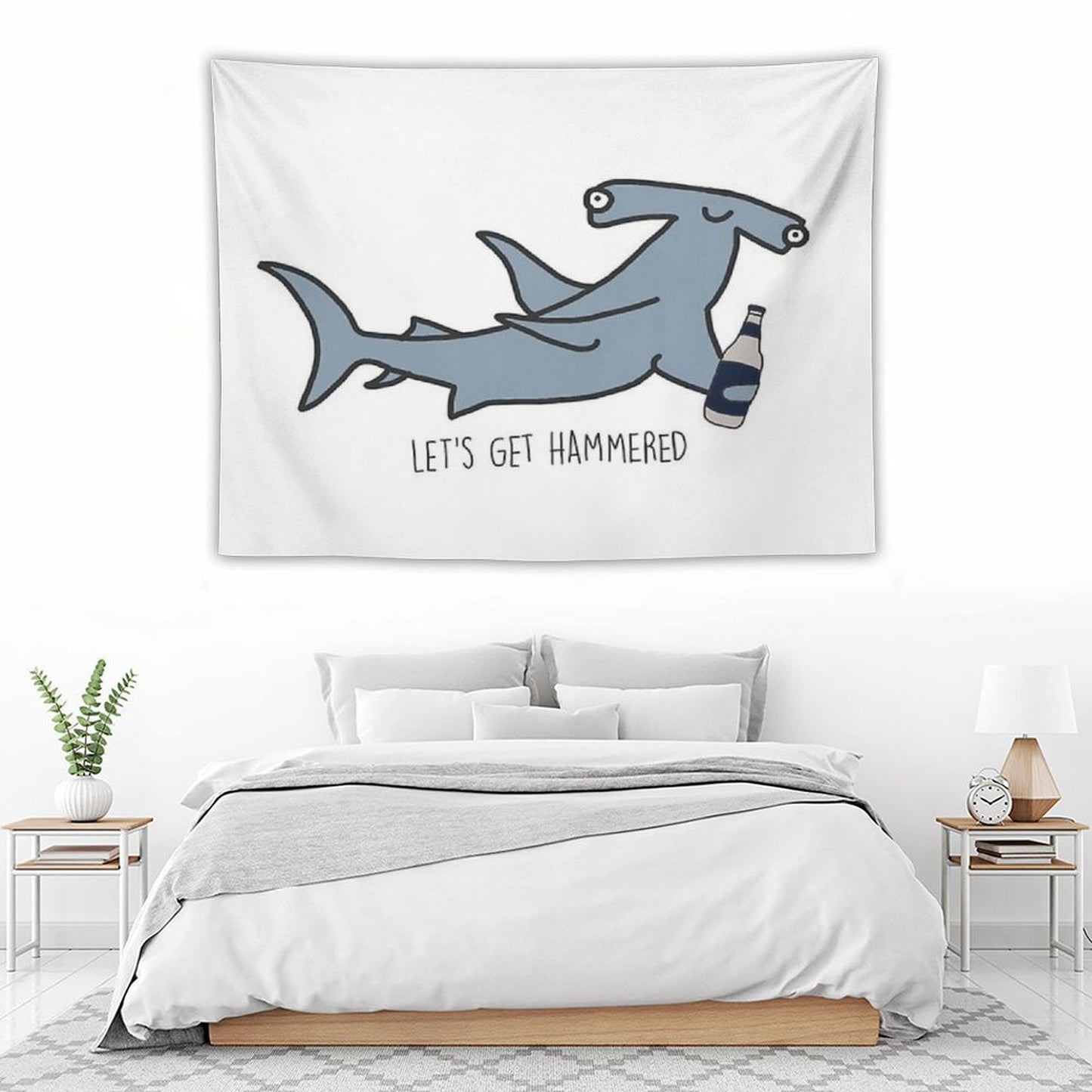 Lets Get Hammered Hammerhead Shark Tapestry