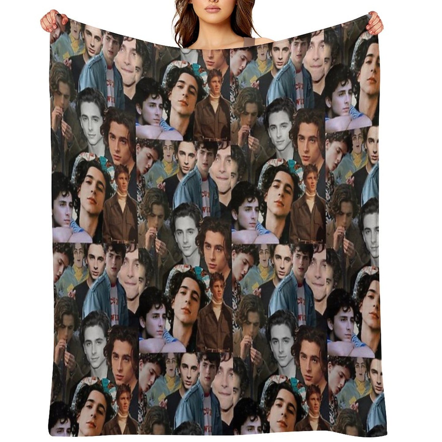 Timothee Chalamet Collage Design Throw Blanket