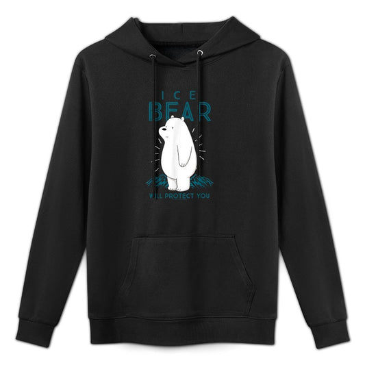 CN We Bare Bears Ice Bear Will Protect You Graphic Breathable Fabric Hoodie