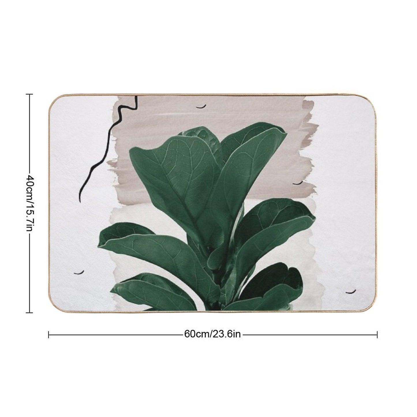 Fiddle Leaf Abstract - Naturelle #1 #minimal #wall #decor #art Bath Mat