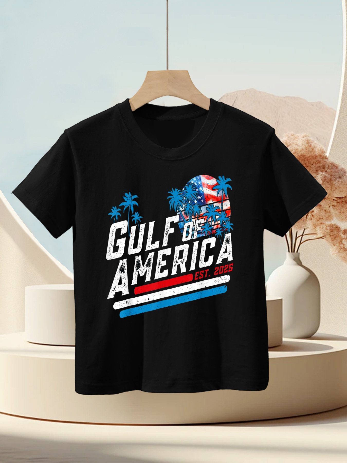 Retro Gulf Of USA America Est 2025 American Gulf Mexico Kids T-Shirt