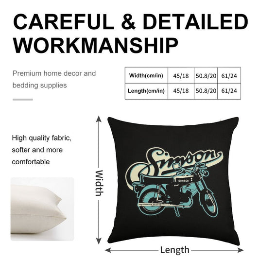 S51 Moped Drivers And GDR Fans. Linen Throw Pillow Cover