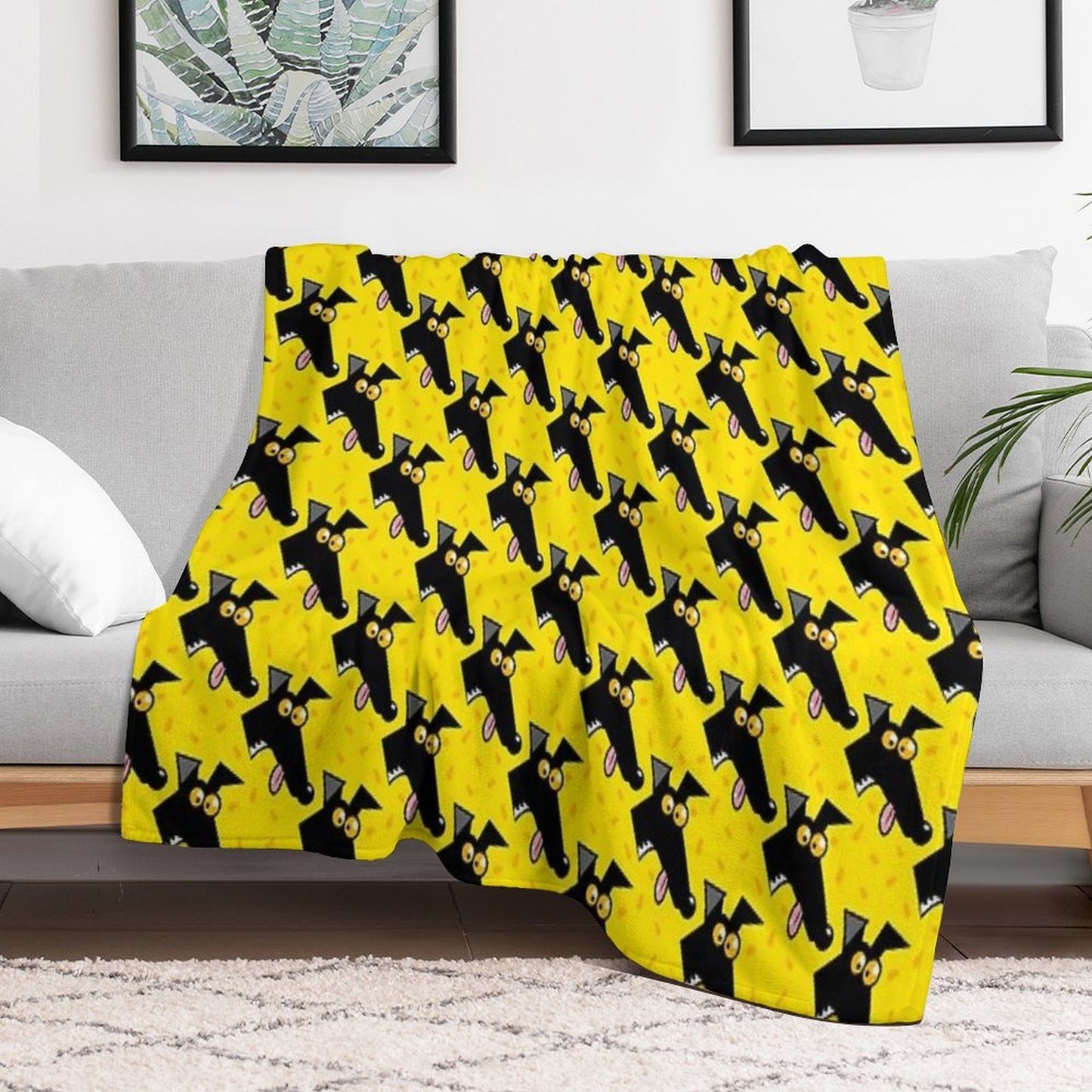Seamless Derp Yellow Throw Blanket