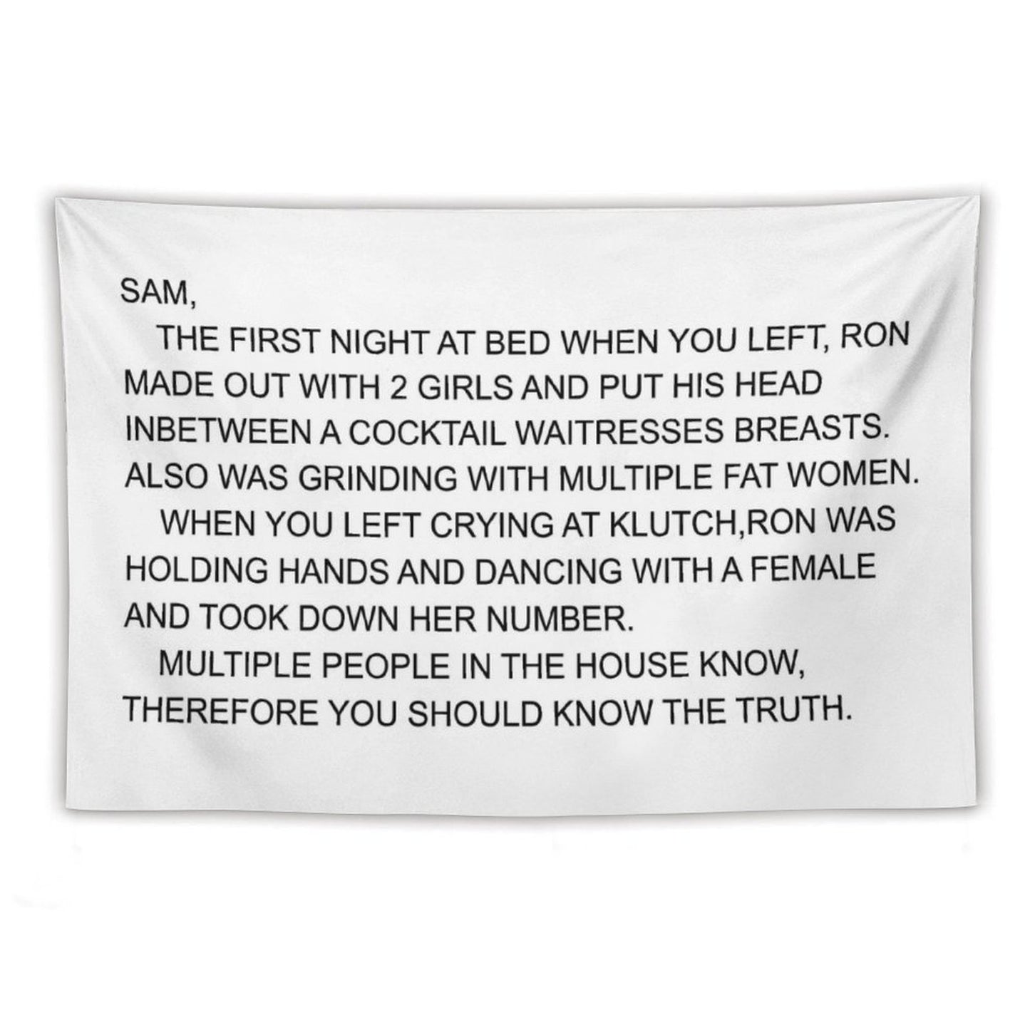 Jersey Shore Letter To Sammi Tapestry