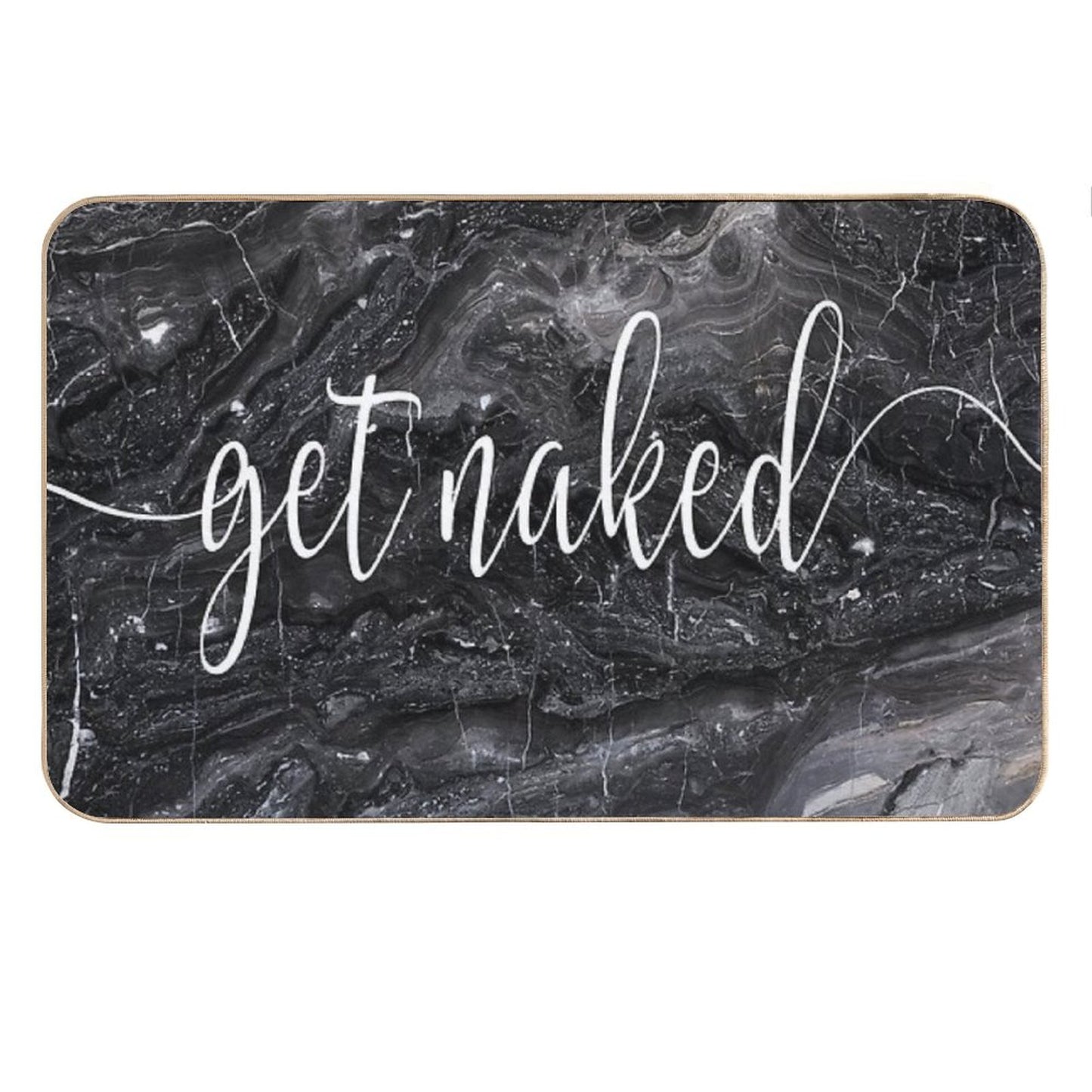 Get Naked Black Marble Bath Mat