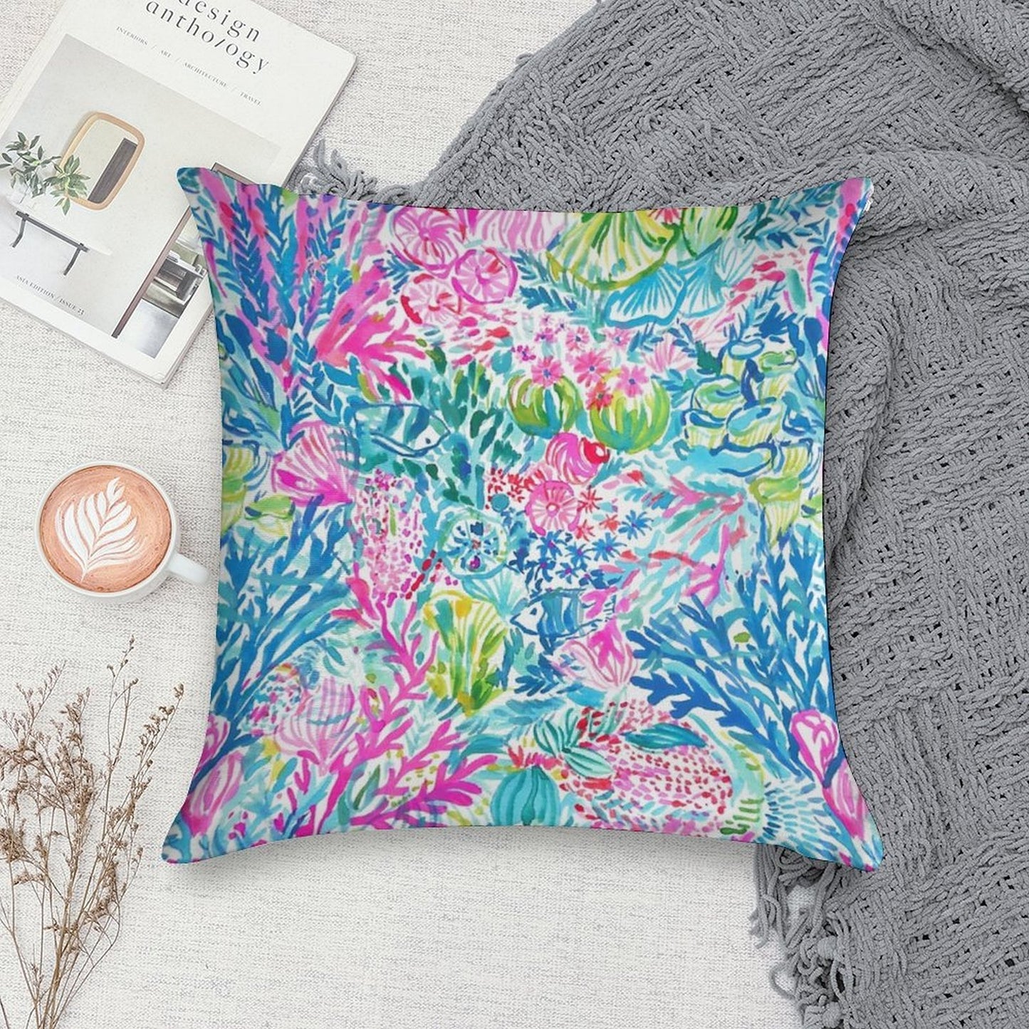 Summer Lily Ocean Holidays Soft Gift Ready Throw Pillow