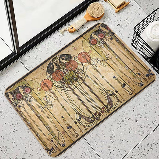 Art Nouveau Charles Mackintosh The Wassail Bath Mat