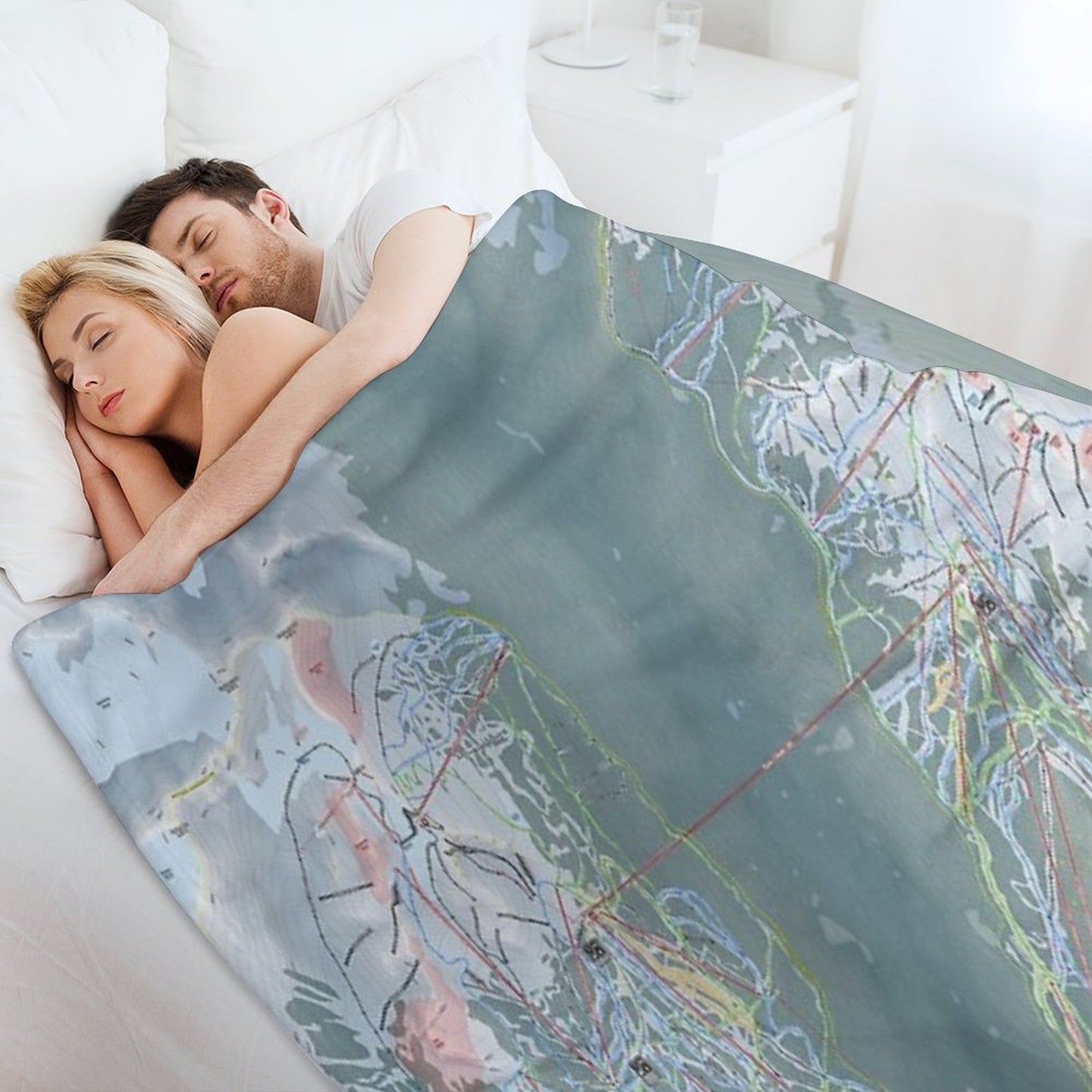 Whistler Blackcomb Resort Trail Map Throw Blanket