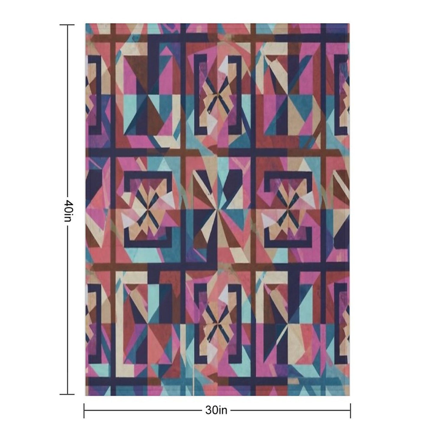 Abstract Tiles Pattern Throw Blanket