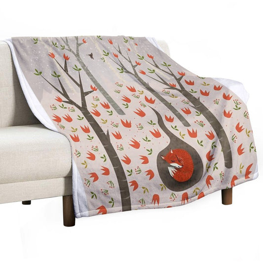 Sleeping Fox Throw Blanket
