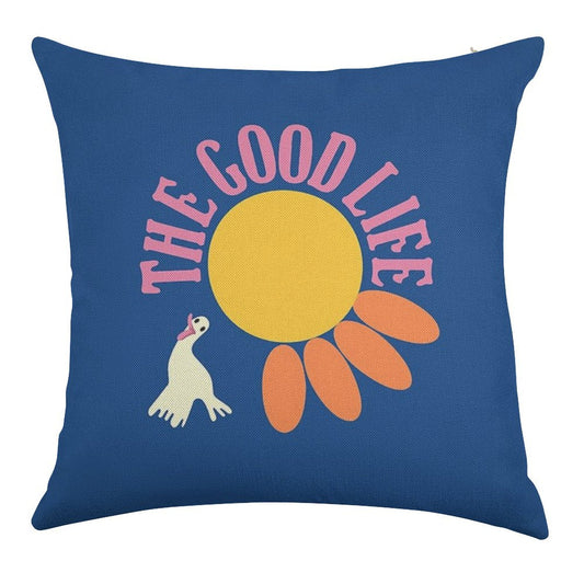 The Good Life Linen Throw Pillow Cover