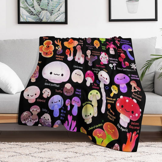 Mushroom - Name Throw Blanket