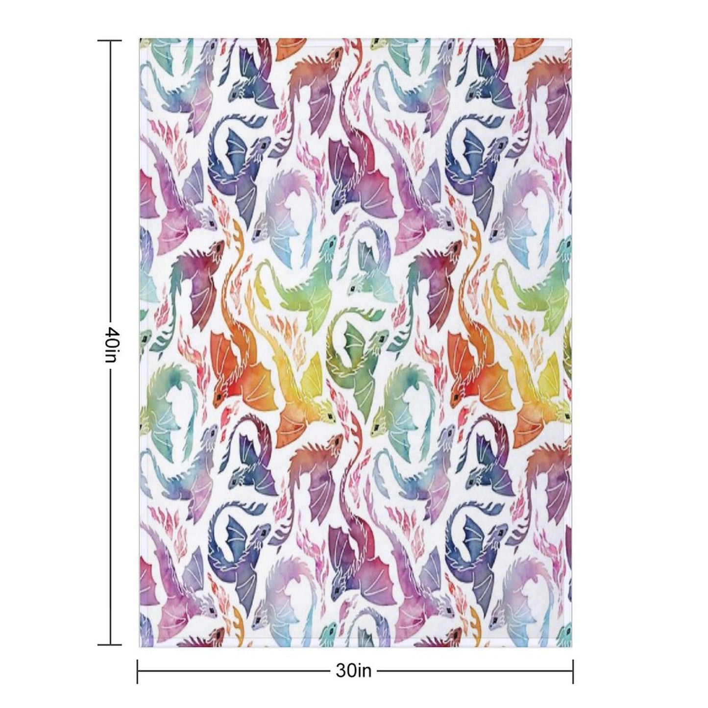 Dragon Fire Rainbow Throw Blanket