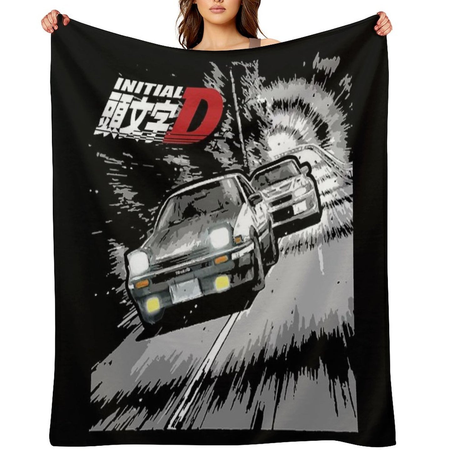 Initial D - Mountain Drift Racing Tandem AE86 Vs EVO 6 Throw Blanket