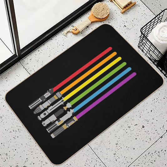 Lightsaber Rainbow Bath Mat