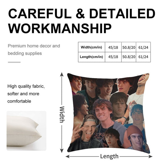 Charlie Gillespie Collage Linen Throw Pillow Cover