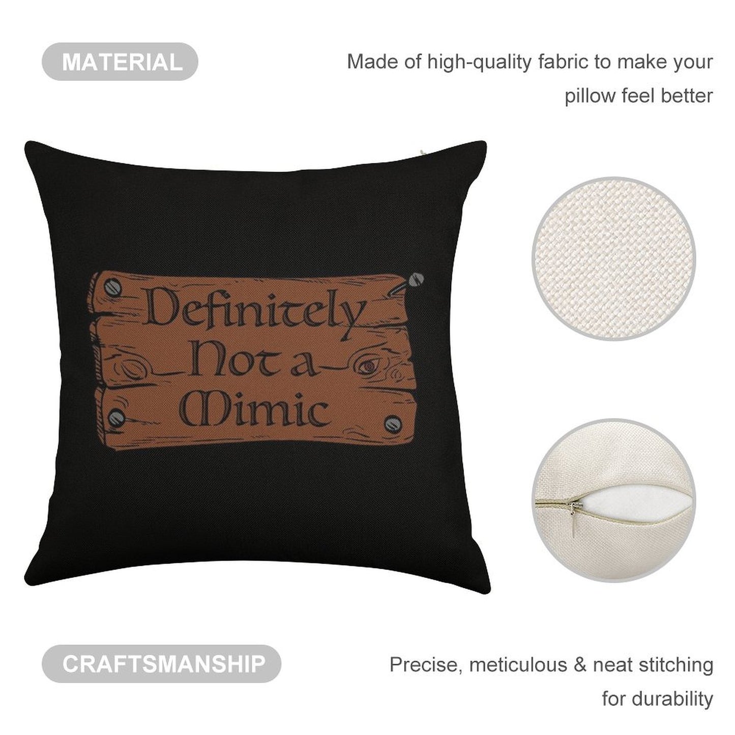 Definitely Not A Mimic Linen Throw Pillow Cover