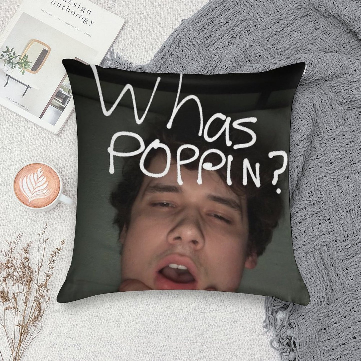 Wilbur Soot Soft Luxury Feel Throw Pillow