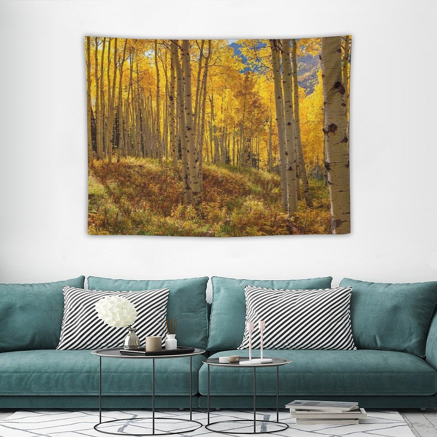 Autumn Aspen Forest Aspen Colorado Panorama Tapestry