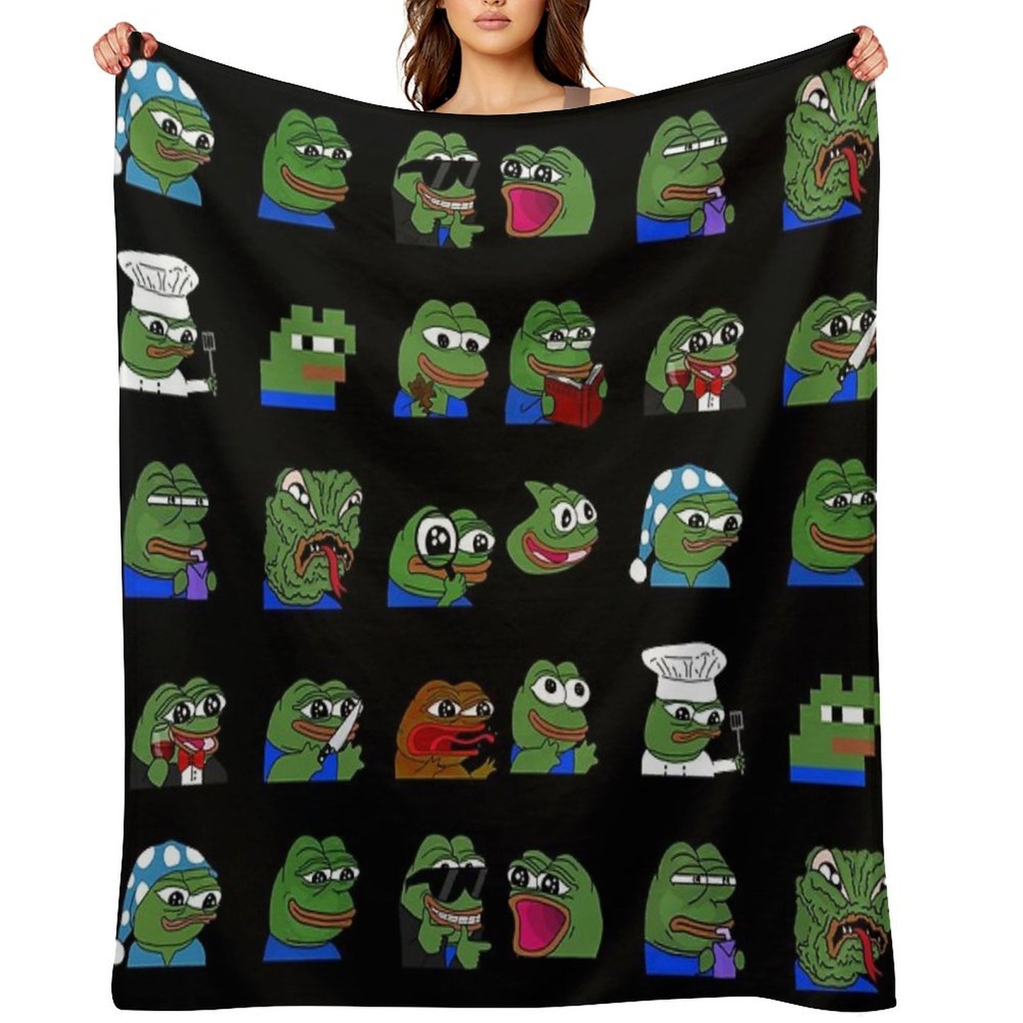 Pepe Peepo Variety Set (16 Pepes Edition) Throw Blanket