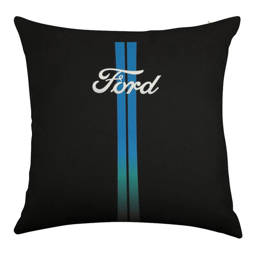 Retro Ford Stripes Linen Throw Pillow Cover