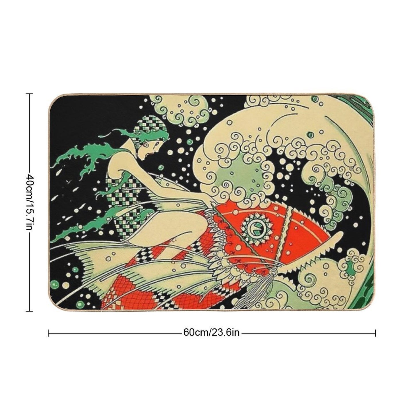 “Water” Art Deco Magazine Cover By Jose Carlos Bath Mat