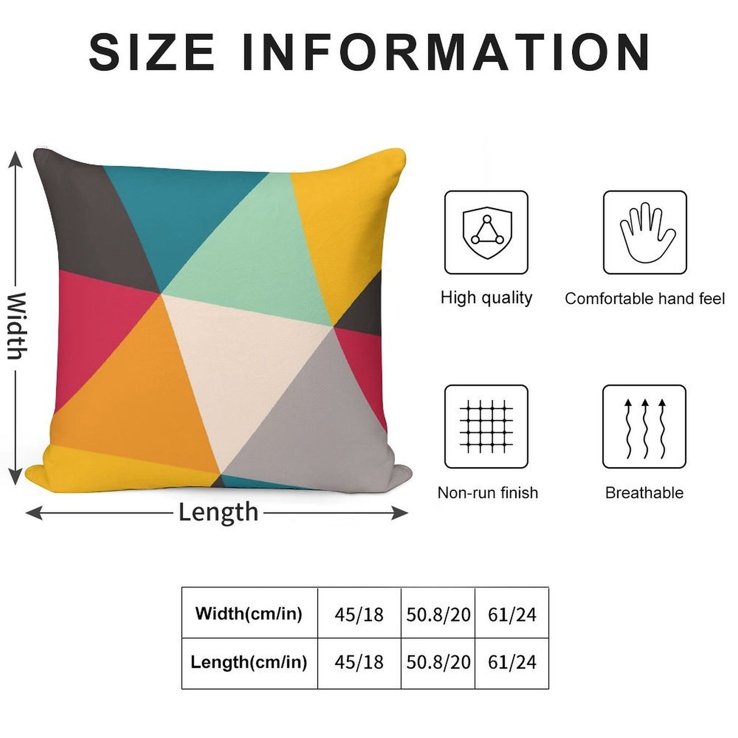 Colourful Geometric Triangles Soft Warmth Comfort Throw Pillow