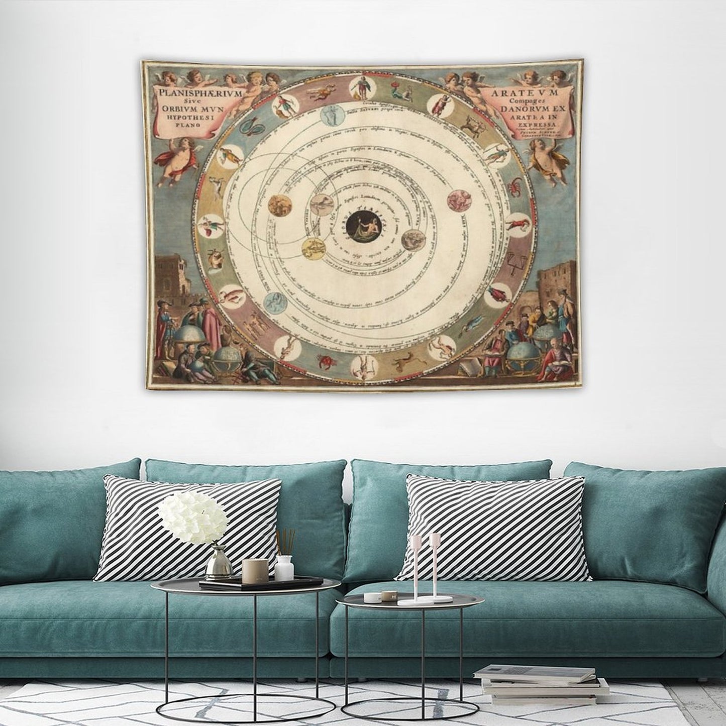 Vintage Zodiac Circle with Horoscope Tapestry